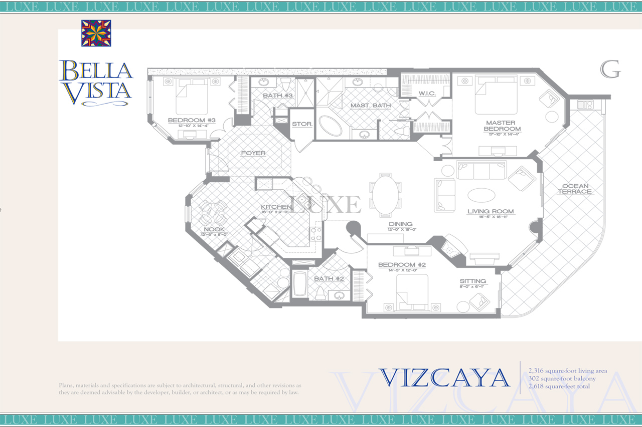 Vizcaya Unit 07 - 2515 S Atlantic Ave - Bella Vista Floor Plans Daytona Beach Shores - The LUXE Group 386.299.4043
